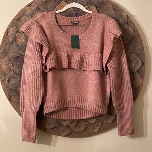 Wild Fable Dusty Rose Ruffle Sweater NWT